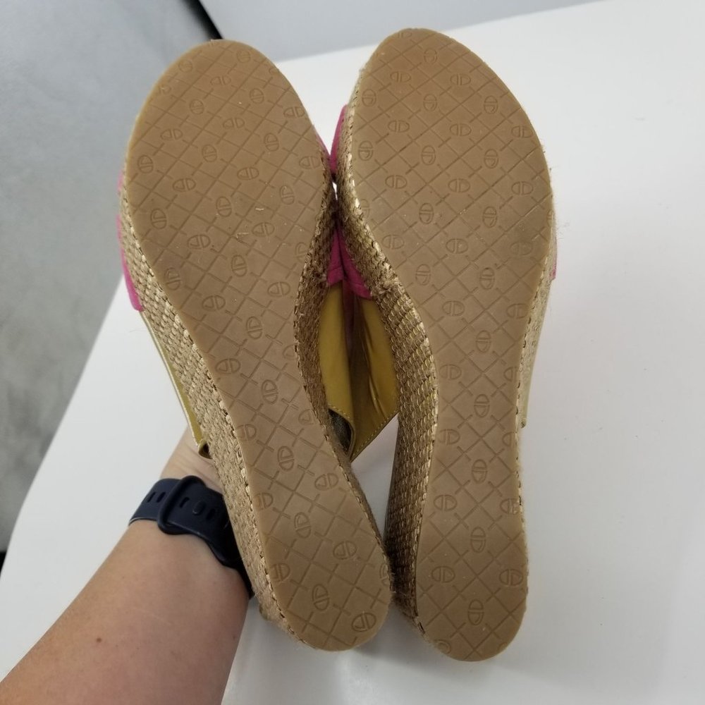 Women’s Pink and Yellow Wedge Sandals - Picture 11 of 12